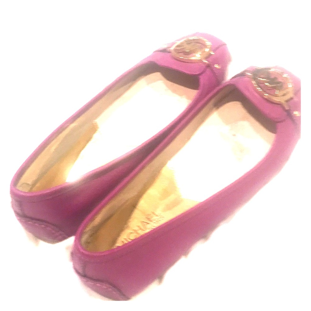 Michael kors flats with accent; magenta